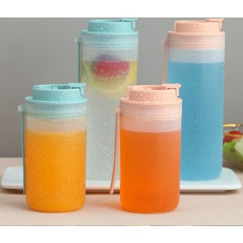 350/550ML Plastic Water Bottle With Scale Portable Outdoor Shaker Sport Bottle For Water Jug Milk Kitchen Leakproof Drinkware