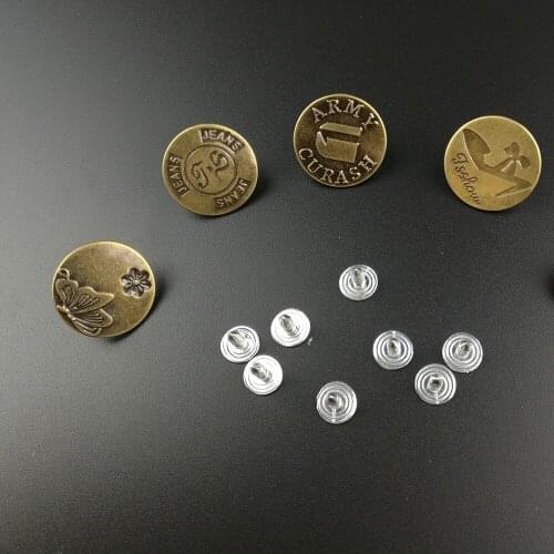 New Arrive 50sets/lot 20mm Bronze Fashion Metal Jeans Button for Garment Pants Sewing Clothes Accseeories Handmade