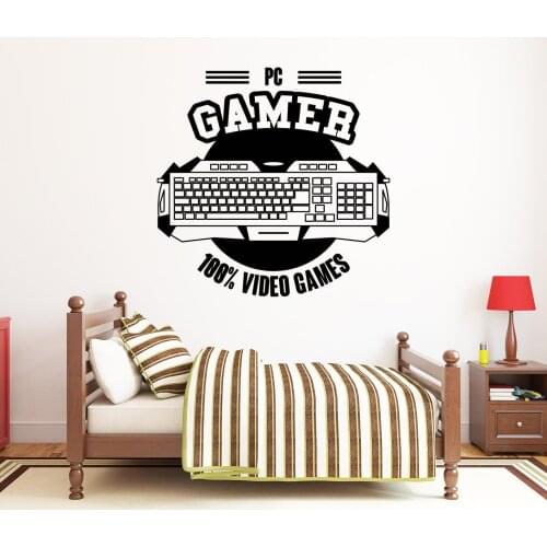 Game player wall decals game controller wall decals game room wall art decoration home pro teenager bedroom decoration yx03