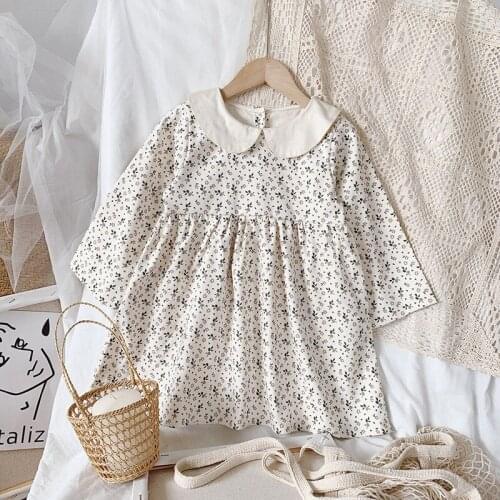 Jargazol 2-7 Years Kids Clothes Fall Long Sleeve Princess Dress Cute Flower Girls Costume Party Birthday Little Girl Clothing