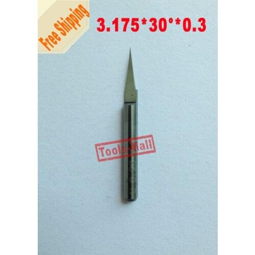 10 pcs 30 Degree 0.3mm Tip 3.175mm Carbide end Mill Milling cutter Engraving Tool Bit CNC Router Bit Tool PCB PVC Engraving Bit