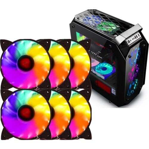 COOLMOON 12CM PC Fans 120mm RGB Fan Rainbow 5V A-RGB Chassis Quiet Fan Control Water Cooler Custom Amber Cooler fan