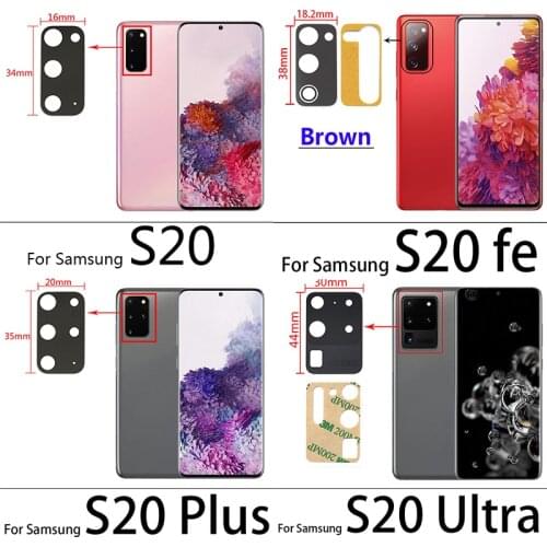 20PCS For Samsung A30S A50S A31 A41 A51 A71 S20 Pro S20 Ultra S20 Plus S20 Fe M31S Rear Back Camera Glass Len With Adhesive Glue