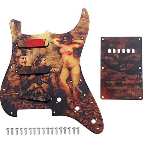 Set of 1Ply Retro SSS 11 Holes Guitar Pickguard Scratch Plate & BackPlate