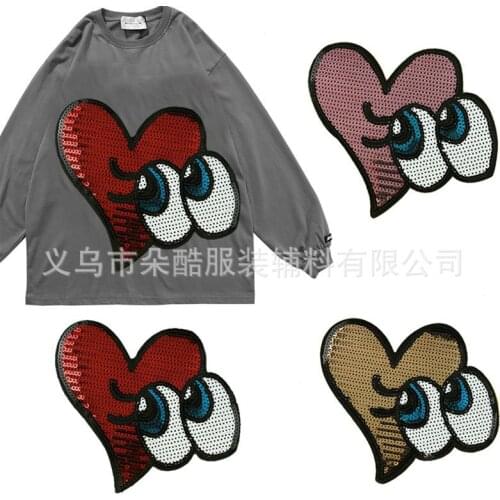 50pcs/Lot Embroidery Patches Letters Clothing Decoration Accessories Large Love Glasses Diy Iron Heat Transfer Applique