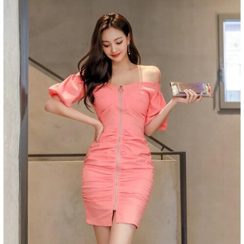 New Fashion Pink Dress Women Summer Elegant OL Work Office Shirt Dresses Party Dress Feamle Sexy Slash Neck Plus size Vestidoes