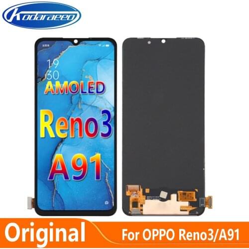Original AMOLED Display Replacement 6.4"For OPPO Reno3 4G Reno 3 5G LCD Touch Digitizer Screen Assembly CPH2043 PCHM30