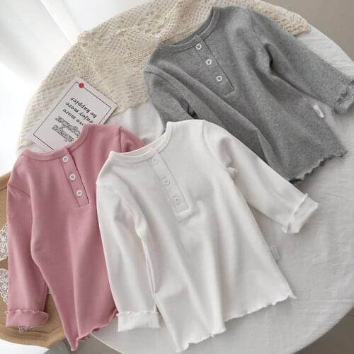 Autumn girl long-sleeved t-shirt baby baby round neck bottoming shirt childrens shirt cotton childrens shirt women clothes