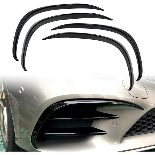 For Mercedes Benz C-Class C200 C260 W205 2019 2020 2021 Front Bumper Lip Splitter Spoiler Decoration Trim ABS 2Pcs