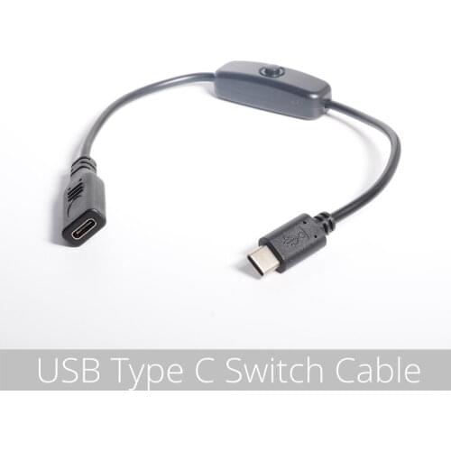 Raspberry Pi Power Switch, Raspberry Pi 4 Power Switch Power Supply Cable USB C Power Switch Type-C Power Switch for Raspberry