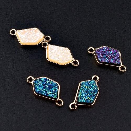 10pcs Colorful Irregular Bracelet Connector Findings Resin Charms For Earring Accessory Cute Eardrop Necklace Diy Jewelry Make