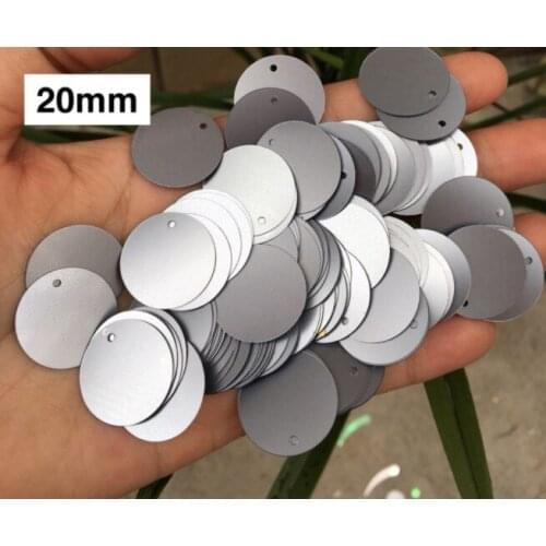Sewing supplie DIY Material 20mm round Edge Hole sequins Matt Gray Black Segment Semi-transparent Matt Gray Segment