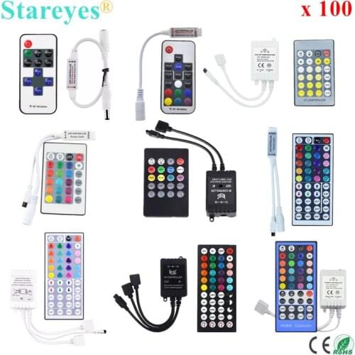 100 Pieces LED strip RGB RGBW Remote controller IR 40 44 Key RF 11 17 Key 2.4G RF WIFI Control for SMD 5050 3528 Strip light