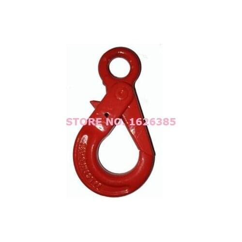 1.12T G80 eye self-locking safety hook industrial grade lifting rigging hardware forged alloy steel hoist crane winchpart