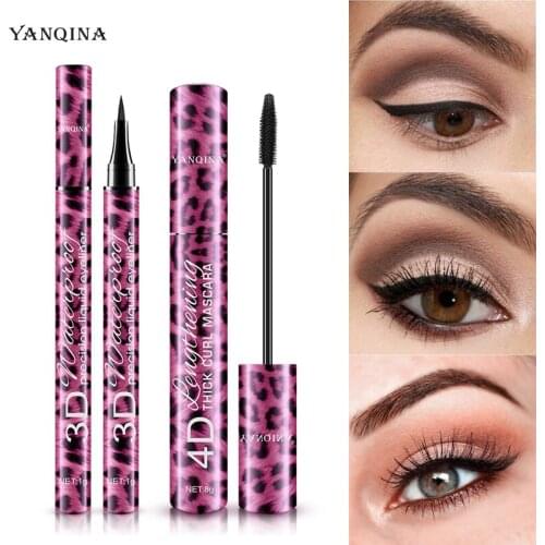 2 Pcs/set Mascara 4D Silk Fiber Eyelash Volume Lengthening Black Eye Lashes Extension Makeup Ink Rimel Waterproof Mascara Kit