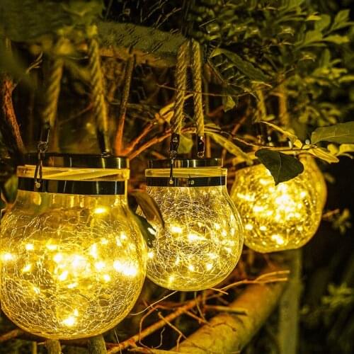 Solar Lamp Outdoor Garden Lighting Christmas Lights Lumen High Decoration Waterproof Mason Jar Festoon Gardening Green Sunlamp