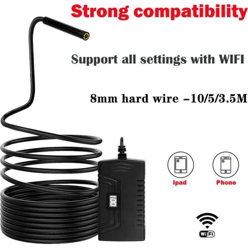 Universal Car 8LED 1080P IP67 WIFI Endoscope Boroscope Charging Portable Industrial Waterproof Car Accessories 3.5M 5M 10M