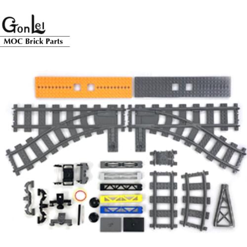 High-Tech Train Wheel Base Cover Rail Girder MOC Parts Kid Building Blocks DIY Toys Compatible with 10254 City Train
