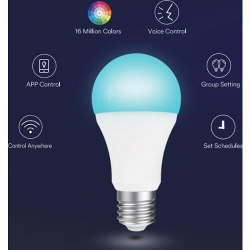 WiFi Smart Light Bulbs Dimmable RGB 9W LED App Contorl Color Changing Bulbs For Bedroom Living Room 2700~6500K