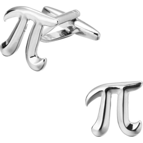 High quality mens wedding Cufflinks Silvery mathematical symbols pi Cufflinks 5 pairs of packaging for sale