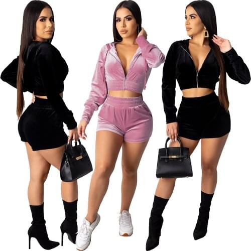 New Casual Two Piece Set Zipper Hoodie Crop Top and Pants Tracksuit Women Sets Solid 2 Piece Set Women Autumn Summer Outfits