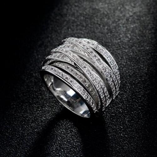 11.11 Fashion Brand 20 Hot Luxury Zircon Rings For Women Engagement Female White Zircon CZ Weddings Rings Jewelry Accessories
