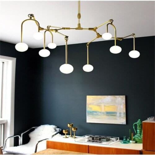 Golden chandelier Kitchen Bar Dining room Led Salon spider chandelier molecule Glass Ball Tree Branch Chandelier lamp Fixtures