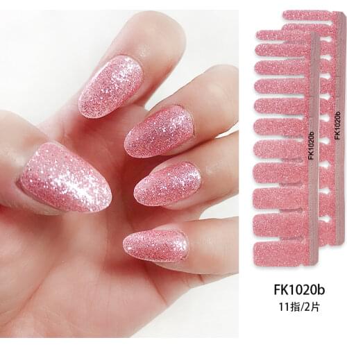 1 Sheet 22tips Glitter Powder Fashion Nail Stickers Full Cover High Quality Nail Warps Waterproof Adhesive Nail Decal