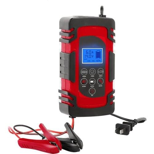 1pc New Automatic Smart Battery Charger Maintainer Car Battery Charger 12V/8A 24V/4A Pulse Repair Charger Pack with LCD Display