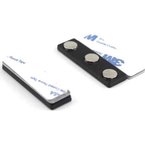 10pcs 45*13mm Wholesale Black Name Badge Magnets Metal Strong Magnetic Name ID Tag Badge Fastener Holder Card Tag High Quality