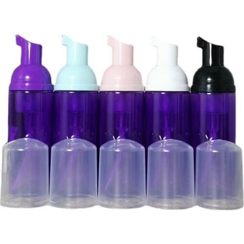 18pcs/lot Purple Plastic Foamer Pump Bottle Refillable Empty Cosmetic Bottle Cleanser Soap Dispenser Foam Container 60ml