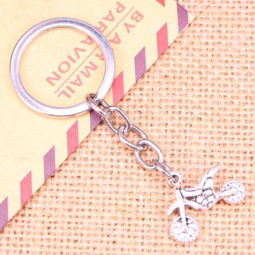 20pcs New Fashion Keychain 17x23mm motorcycle motorcross Pendants DIY Men Jewelry Car Key Chain Ring Holder Souvenir For Gift