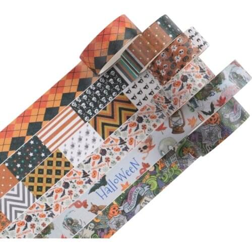 24 Rolls Halloween Washi Tapes Pumpkin Bat Skull Patterns Tapes for Adults Kids