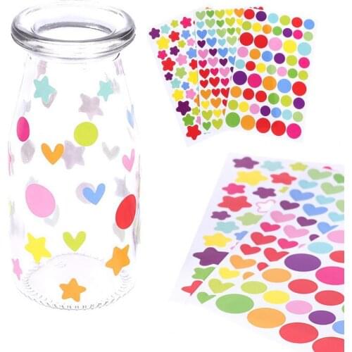 6Pcs/Set Round Stickers DIY Creative PVC Lovely Stickers Cartoon Soft Paper Stickers Toys for Children