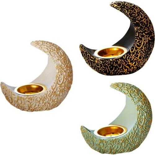 Promotion! Ramadan Crescent Resin Incense Burner Ancient and Elegant European Desktop Decoration Aromatherapy