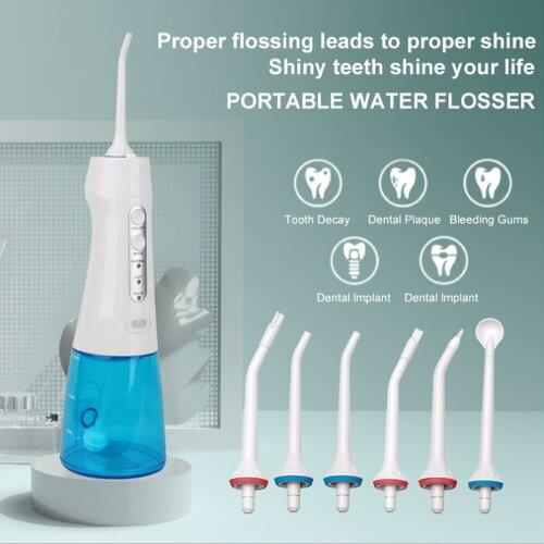Cordless Water Flosser for Tooth 300ml Water Tanks Portable Dentaling Oral Irrigator 3 Modes IPX8 Waterproof Tooth Cleaner USB