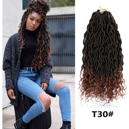 Goddess Faux Locs Curly Crochet Hair Extensions Synthetic Crochet Braids Locs Hair 24strand Dread Braiding Hair