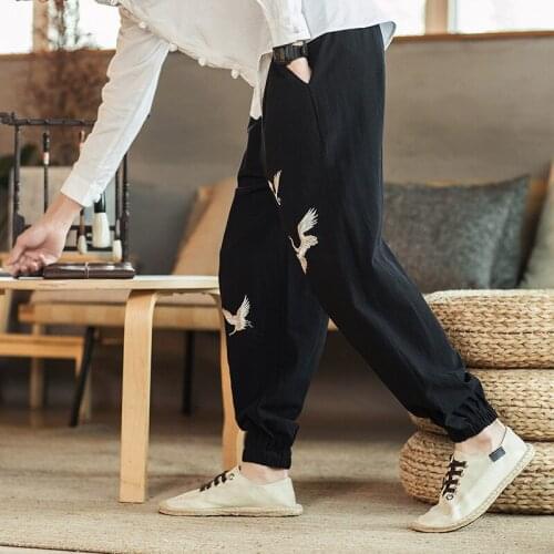 Pant Oversized 5XL Men 2020 Chinese Style Cross Pants Mens Printed Casual Trousers Male Loose with pocket штаны new arrival