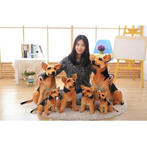 Baby Plush Toy Stuffed Toy Simulation Sitting German Shepherd Dog Stuffed Animal Toy Super Realistic Dog Toy Kids Birthday Gift