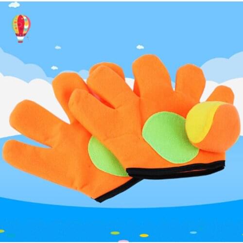 Outdoor Catch Toy enjoy fun of tossing Throw Ball Sucker Racket Sticky Gloves Children Playing Game Develop handeye coordination