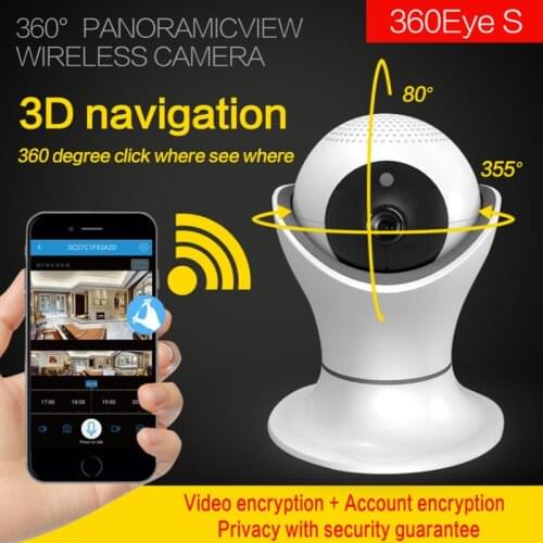 360eyes Wifi CCTV Camera Two Way Audio Wireless Newest 360 Degree Fisheye PTZ IP Camera 1080P p2p IR Night Vision cctv camera