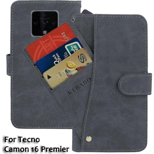 Leather Wallet Tecno Camon 16 Premier Case 6.9" Flip Fashion Luxury Front Card Slots Cases Cover Business Magnetic Phone Bags