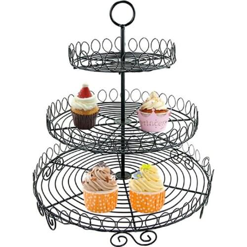 3 Tier Metal Cupcake Stand Holder Wedding Party Display Muffin Cake Dessert Stand For Decoration Fruit Stand Rack send by random