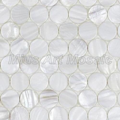 [Mius Art Mosaic] Pure White penny sheel mosaic tile puzzle for backsplash tile