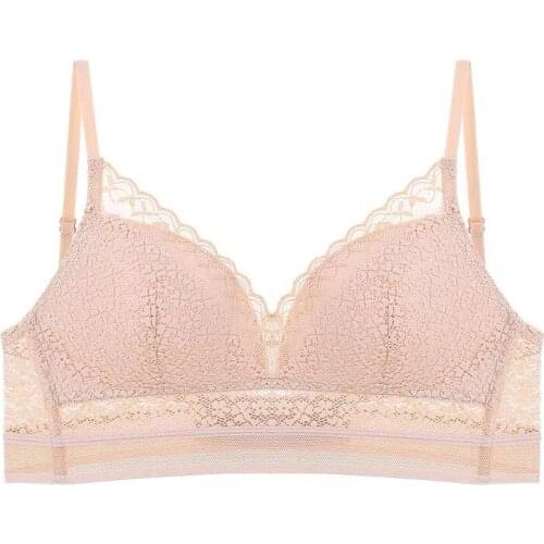 N0011 Backless Strapless Bra Push Up Plus Size Women Wire Free Sexy Lace Thin Mesh Lingerie Brassiere Low Back Underwear