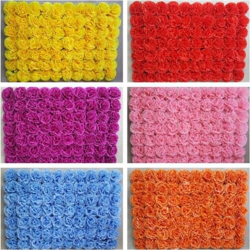 New 1PC Artificial carnations DIY Wedding Wall Flower Fake Row Stage Party Background Lawn Pillar Road Leading Decorative Flower