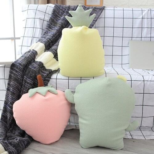 Ins New Foam Pillow Strawberry Pineapple Home Furnishing Sofa Cushion Plush Toys Window Photo Throw Pillows Home Decro Office