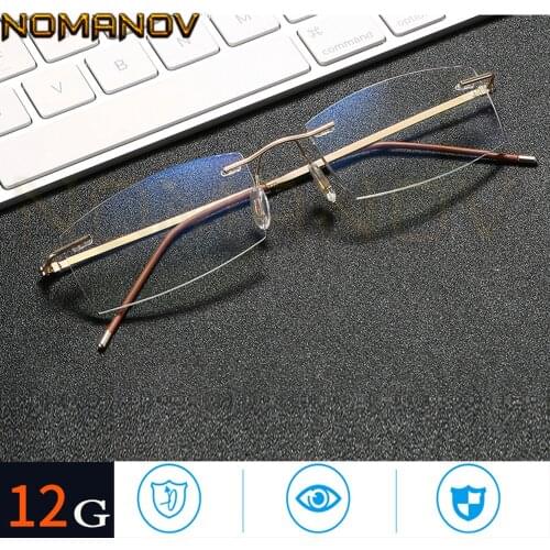 Titanium Frame Ultra Light Anti-blu light Rimless Reading Glasses 0.75 1 1.5 1.75 2 2.25 To 4