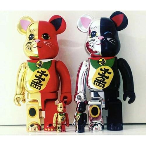 PETCO 400%+100% Bearbricklys Action Figures Cartoon Blocks Bear Dolls Collectible Models Lucky Cat BE@RBRICK qianwanliang 1000