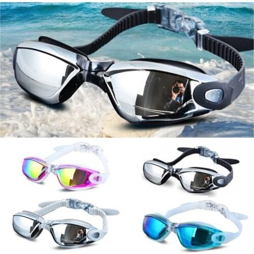 Swimming Goggles Anti-fog Electroplating UV Swimming Glasses for Men Women Professional Silicone Diving Water Sports Eyewear